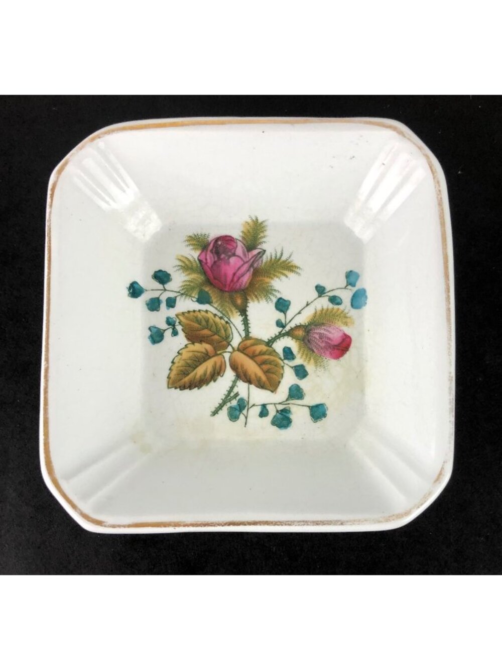 Alfred Meakin Royal Ironstone China 4-1/4" Floral Design Salt Trinket Nut Dish